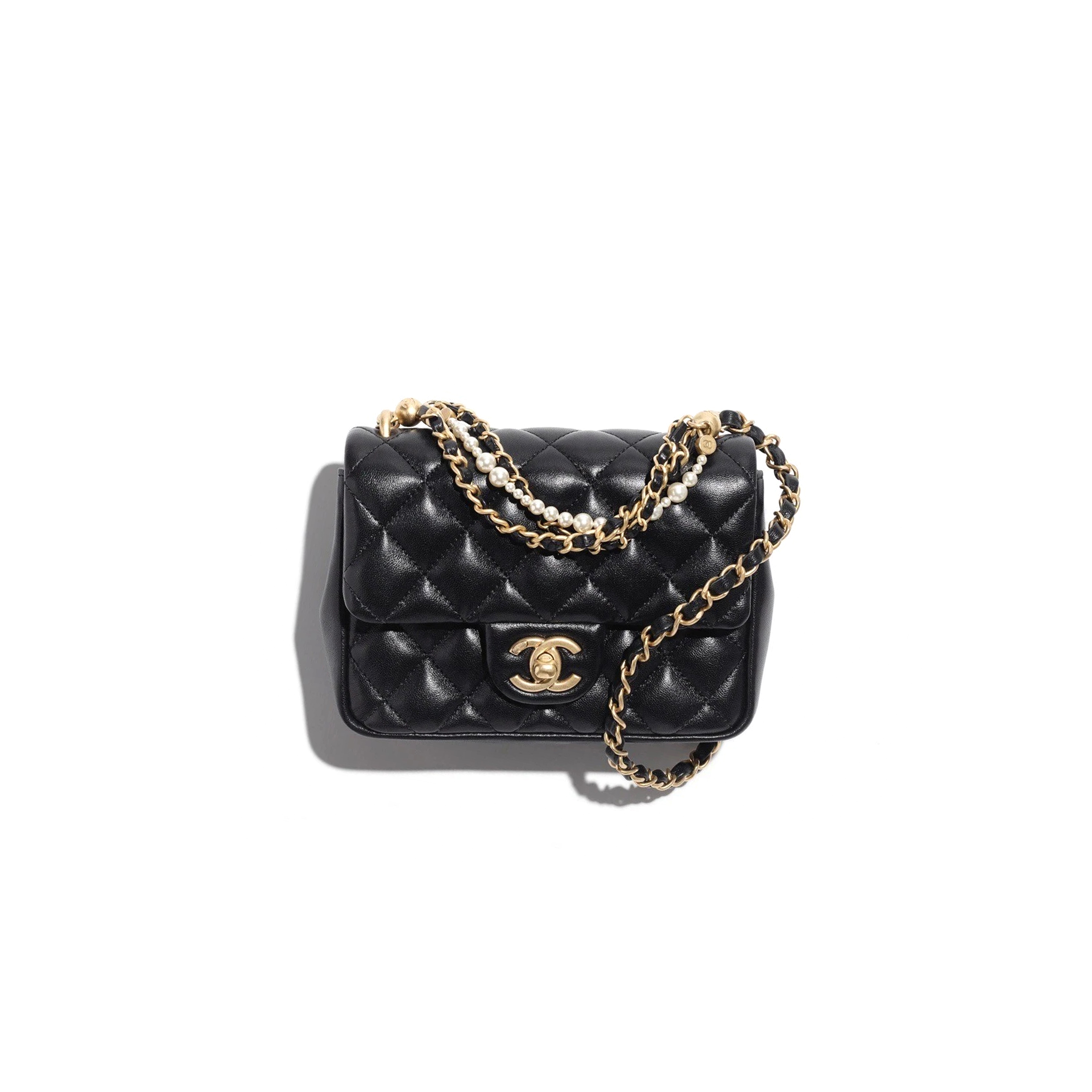 CHANEL MASTER 24P MINI FLAP BAG WITH PEARLS AS4385 (17*12.5*5cm)